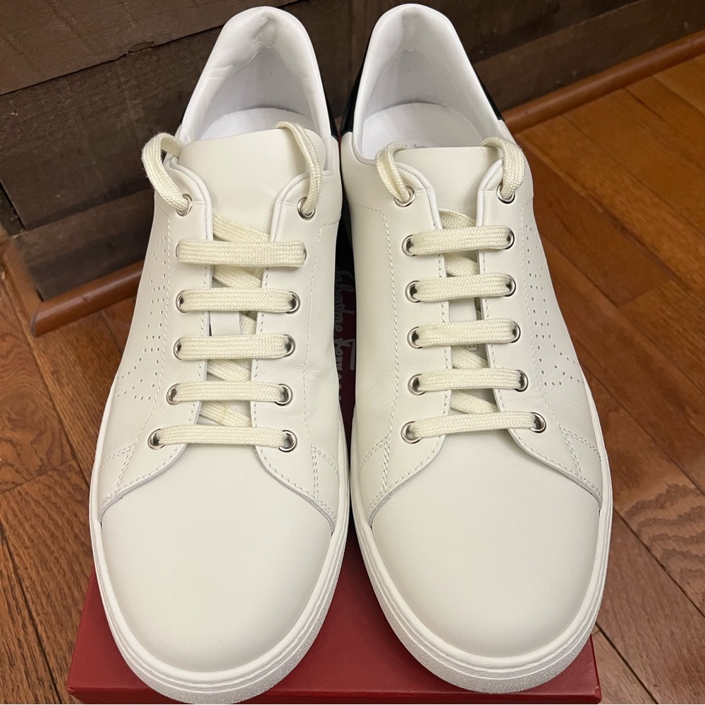 Pierre Men’s Salvatore Ferragamo White Sneakers